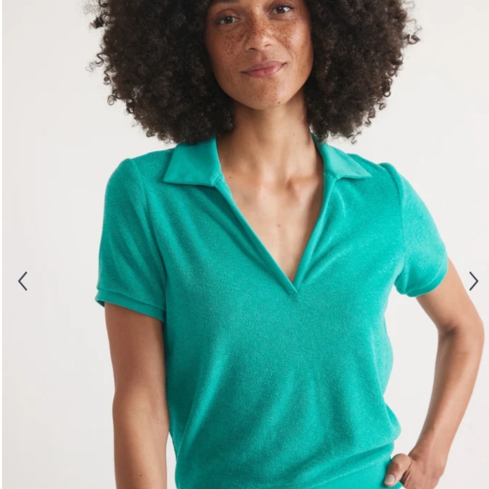 Marine Layer Vibrant Green Short Sleeve Polo
